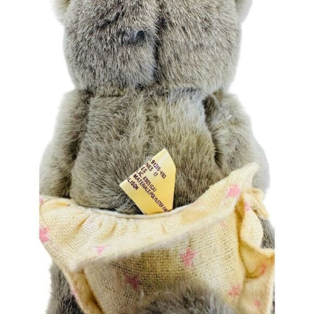 Raikes Bears Nursery Miniatures Wood Face Plush Gray Teddy Bear #38521 Alison - Picture 3 of 9